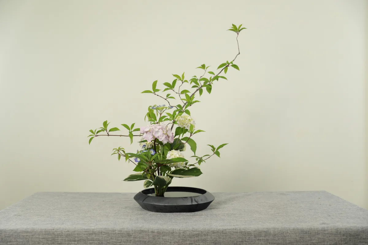 白色绣球花艺